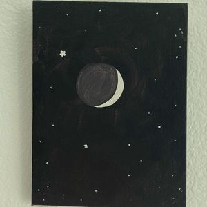 5x7 Original Moon Painting